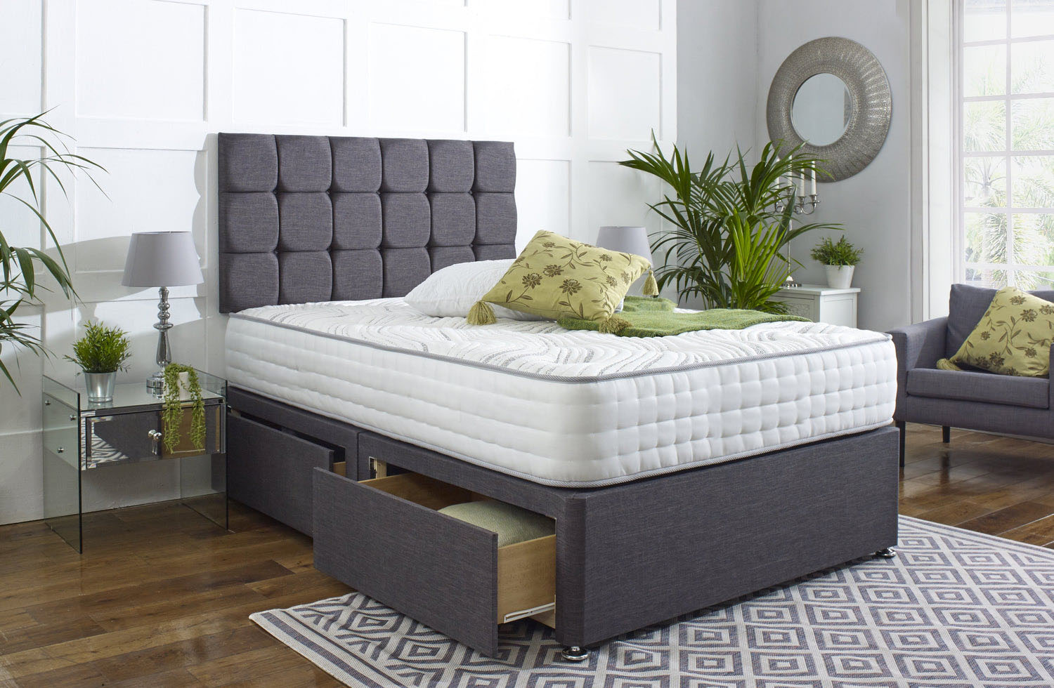 Cambridge Divan Bed UK - Side view of premium divan from Newcastle Beds UK