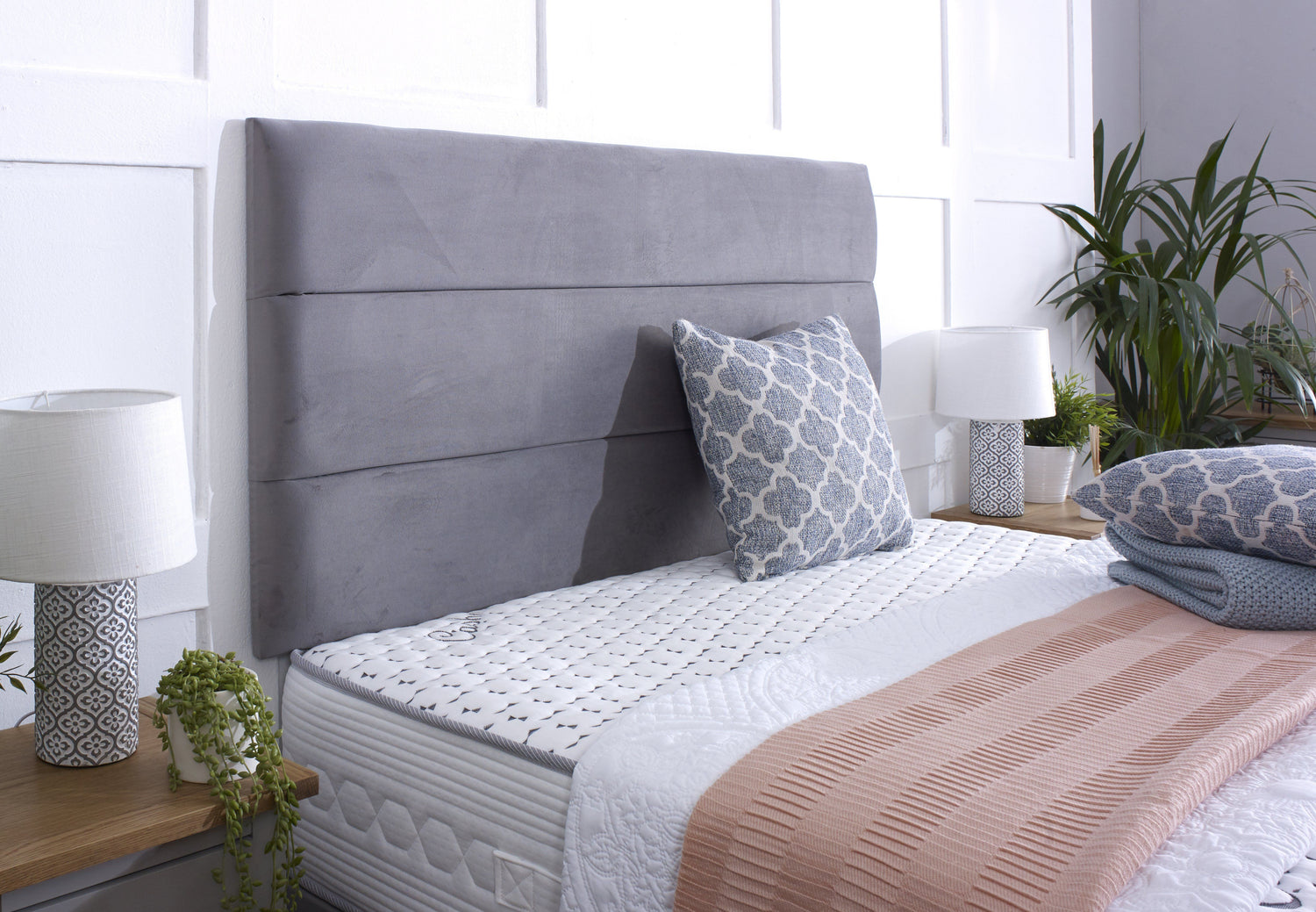 Panel Horizontal Divan Bed UK - Detail view of premium divan from Newcastle Beds UK