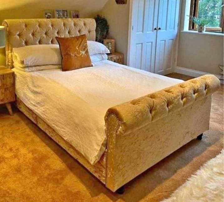 Artisan Curved Sleigh Bed | Custom Upholstery Series | Free Delivery - Sleigh Beds UK