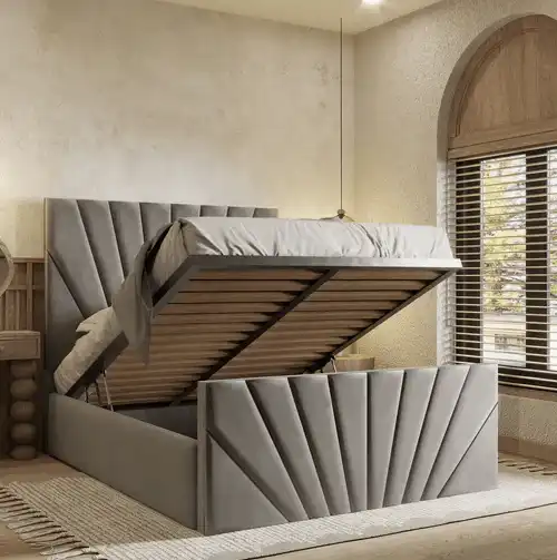 Sunrise Panel Grey Storage Bed